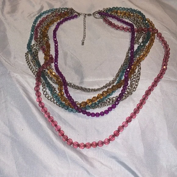Lovely 9 strands of Beads and Chains - Picture 1 of 4